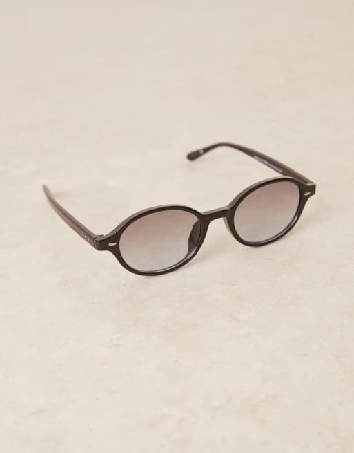 ASOS DESIGN oval sunglasses with light brown lens and brown  display picture 2