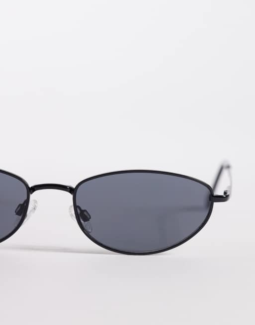 ASOS DESIGN - Ovale metalen zonnebril in matzwart, 2 van 3