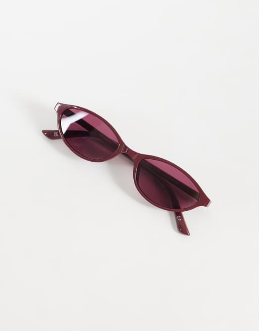 ASOS DESIGN - ovale slim bordeaux tono su tono con lenti rosa, 3 di 3