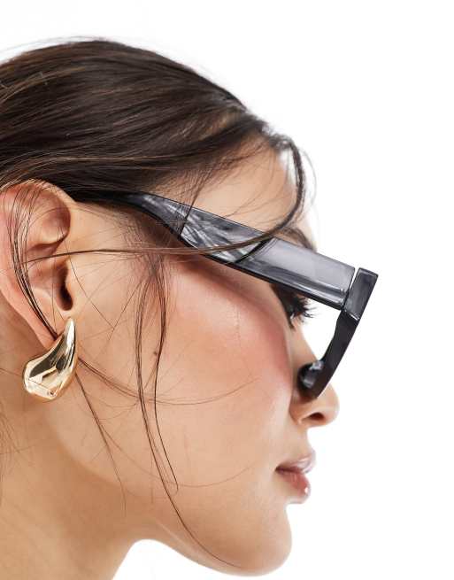 ASOS DESIGN - Ovale solbriller i sort, 2 af 4