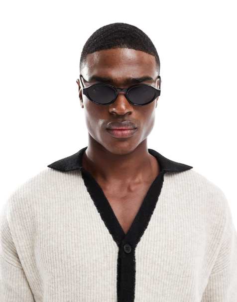 ASOS DESIGN - Ovale solbriller i sort - view 1
