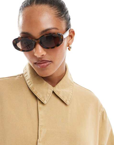ASOS Design - Ovale zonnebril in tortoise - view 1