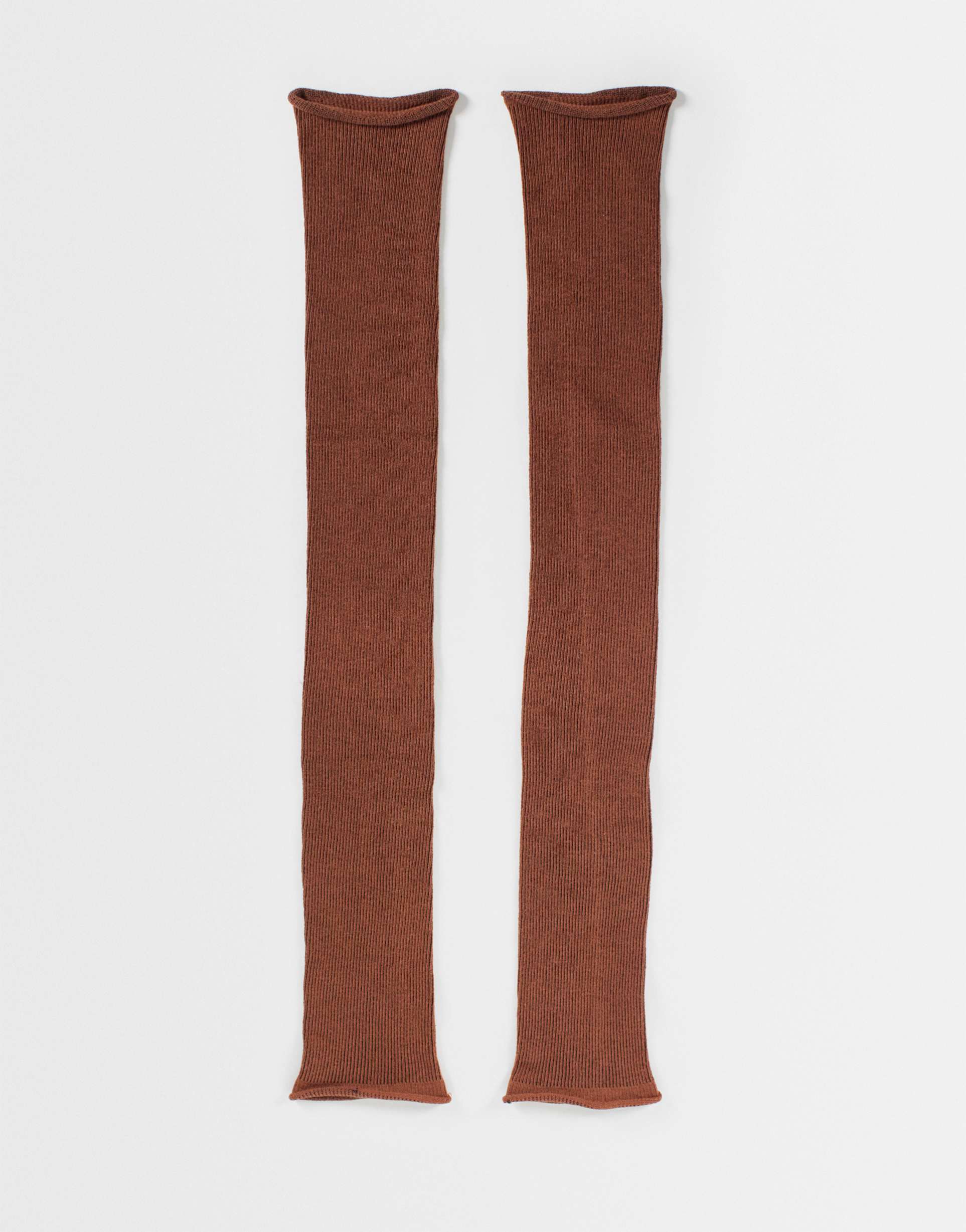 ASOS DESIGN over-the-knee legwarmer in beige, 1 of 3