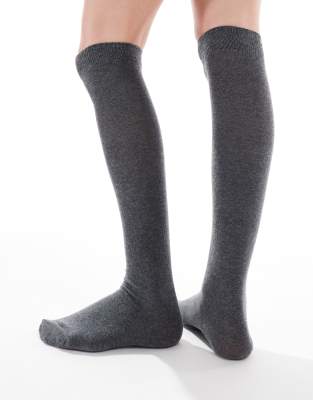 ASOS DESIGN ASOS DESIGN over the knee sock in grey