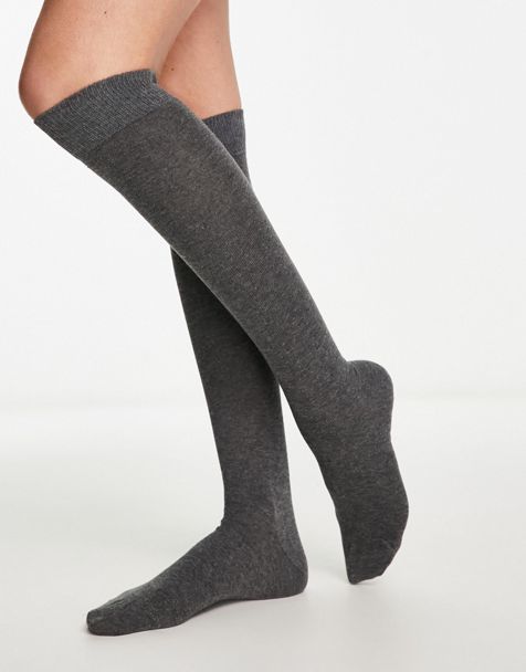 Pretty Polly cozy crew socks in dark gray