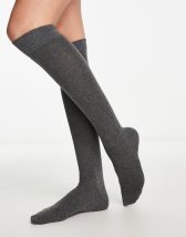 ASOS DESIGN knitted leg warmer in black