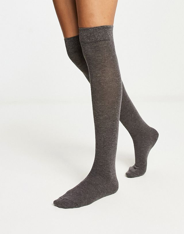 ASOS DESIGN over-the-knee socks in gray
