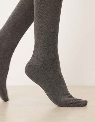 Asos Design Over-the-knee Socks In Gray