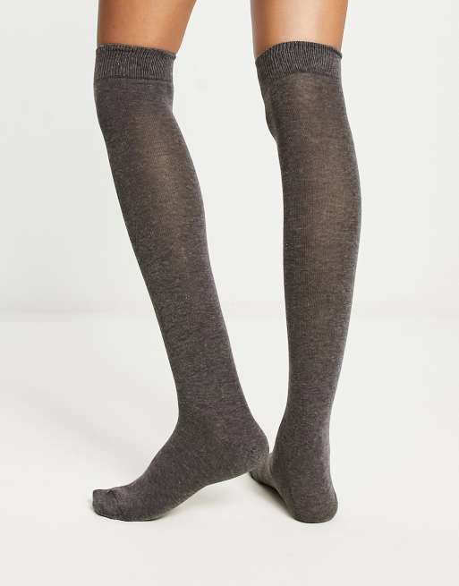 ASOS DESIGN knee high socks in black