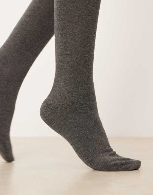 ASOS DESIGN over the knee socks in grey, 2 of 3