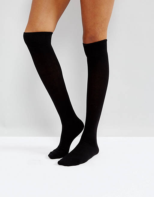 High Quality Cotton Rich White OR Black Over The Knee Socks 