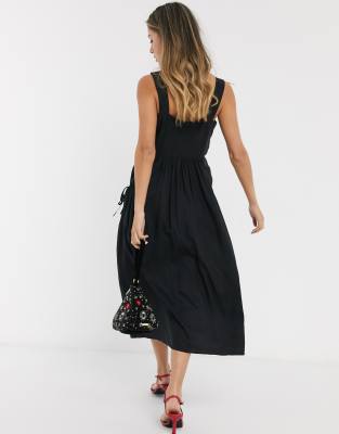 black sundress midi