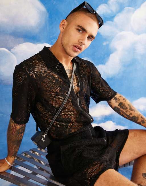 ASOS DESIGN - Overall in doorschijnend zwart , 4 van 4