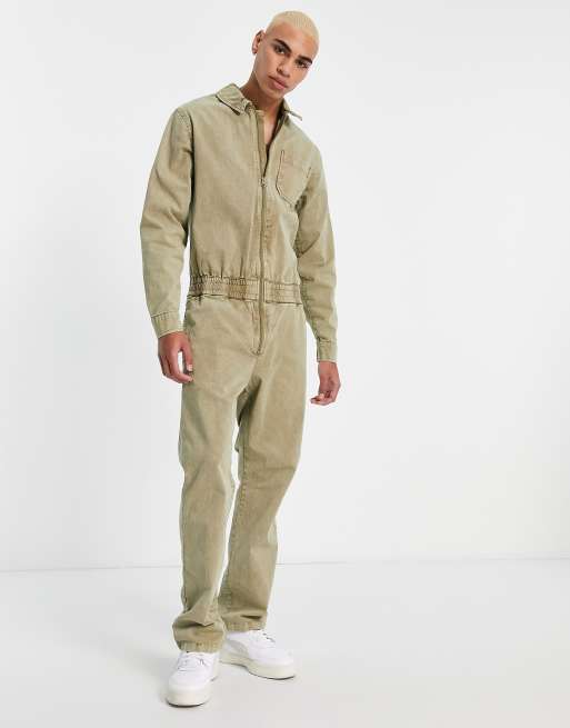 ASOS DESIGN – Overall in verwaschenem Grün, 3 von 4