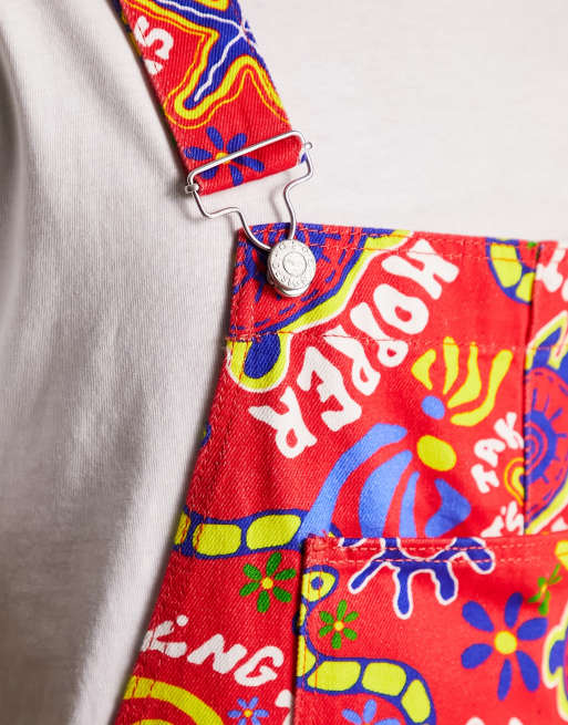 ASOS DESIGN overalls in shorter length with all over print, 3 of 4