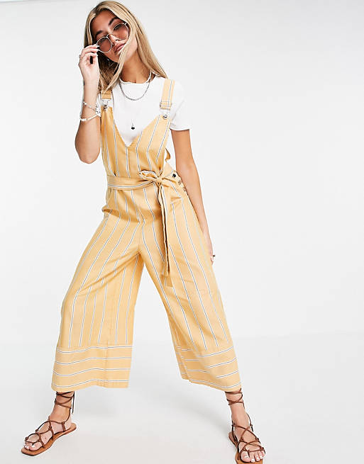 Overalls with wide leg in stripe Asos Women Clothing Dungarees 
