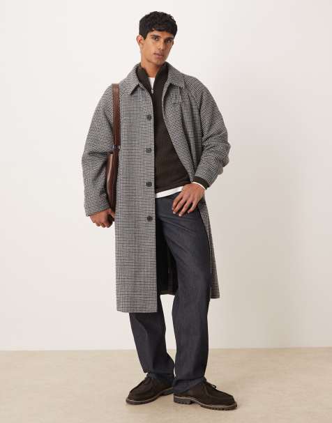 ASOS DESIGN - Overfrakke med pepitatern i uldlook - view 1