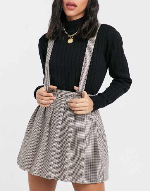 ASOS DESIGN - Overgooier met geplooide rok in pied-de-poule