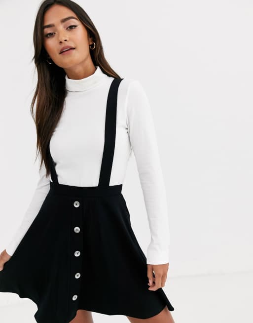 ASOS DESIGN - Overgooier minirok met knopen vooraan in zwart, 3 van 4