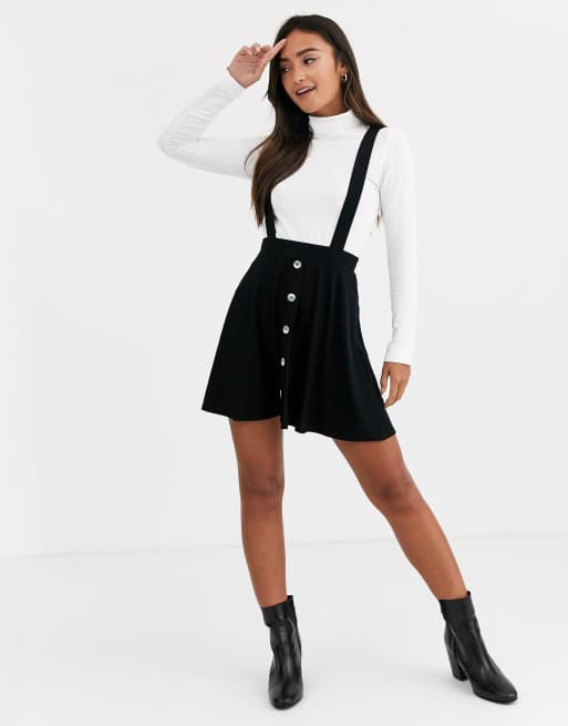 ASOS DESIGN - Overgooier minirok met knopen vooraan in zwart, 4 van 4