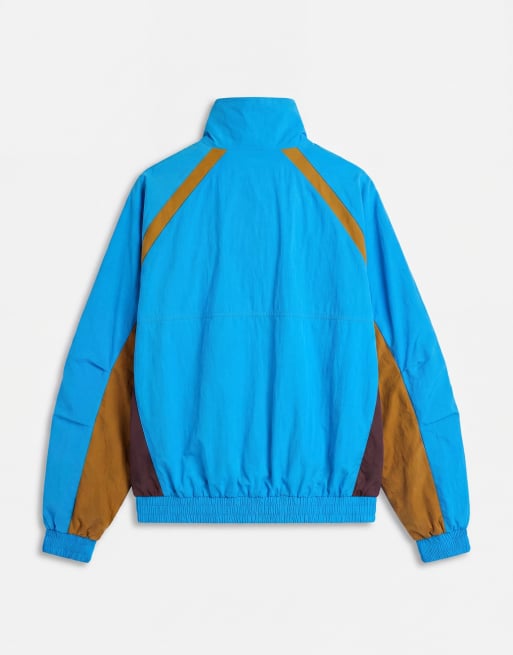 ASOS DESIGN overhead colour-block track jacket in turquoise, 6 of 7