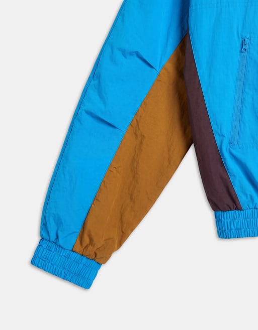 ASOS DESIGN overhead colour block track jacket in turquoise, 8 of 8