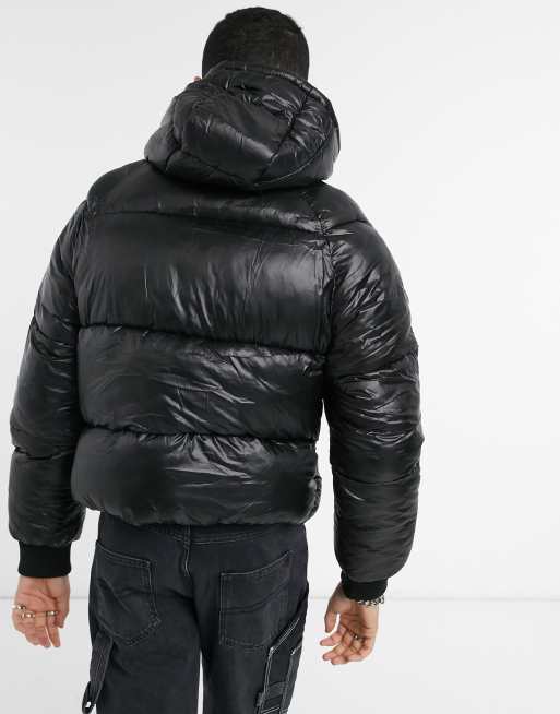 Asos high shine patent hotsell puffer jacket