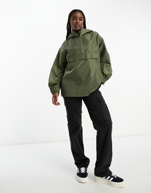 ASOS DESIGN overhead rain jacket in khaki KHAKI ASOS