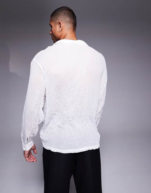 ASOS DESIGN overhead sheer shirt in white | ASOS