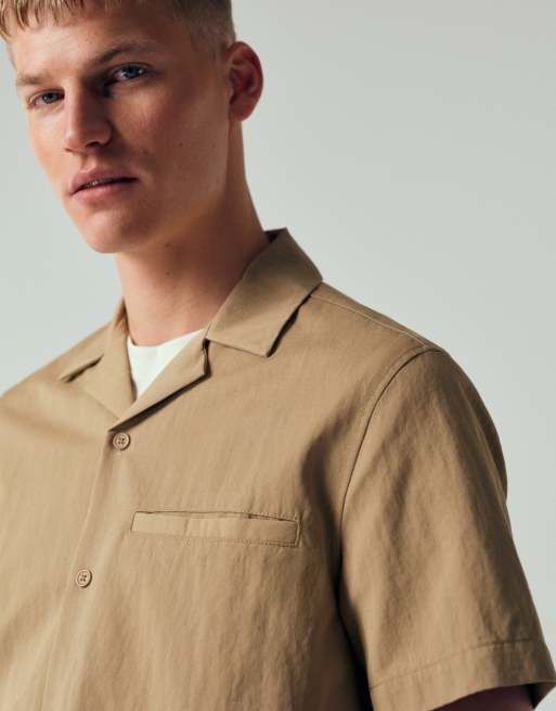 ASOS DESIGN - Overhemd in beige, deel van co-ord set, 3 van 12