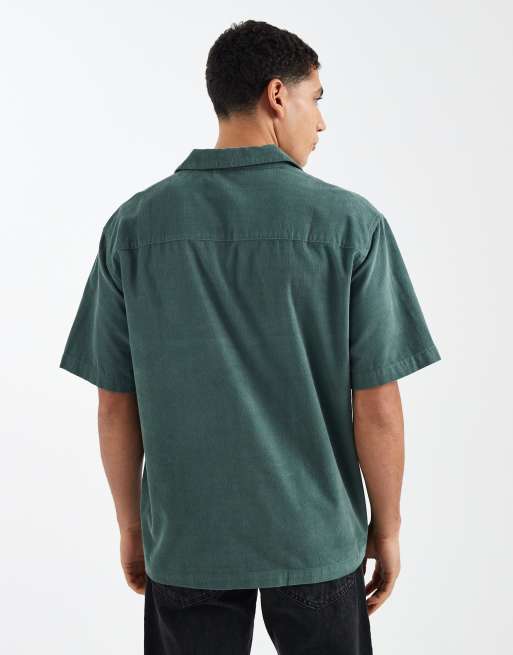 ASOS DESIGN - Overhemd met reverskraag en borduursel op de borst in groen, 4 van 5