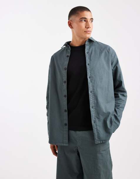 ASOS DESIGN - Overhemd van ripstop in antracietgrijs, deel van co-ord set - view 1