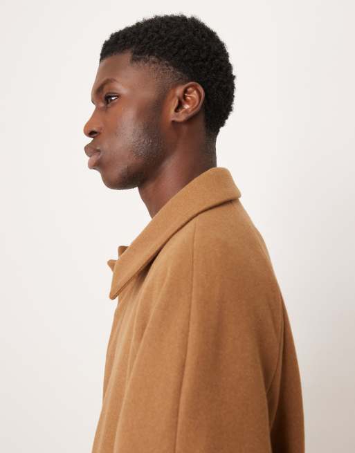 ASOS DESIGN - Overjas met wollook in tabakskleur, 4 van 5