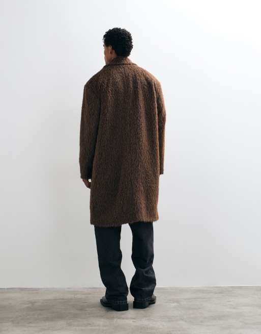 ASOS DESIGN - Overjas van imitatiebont in bruin, 3 van 5