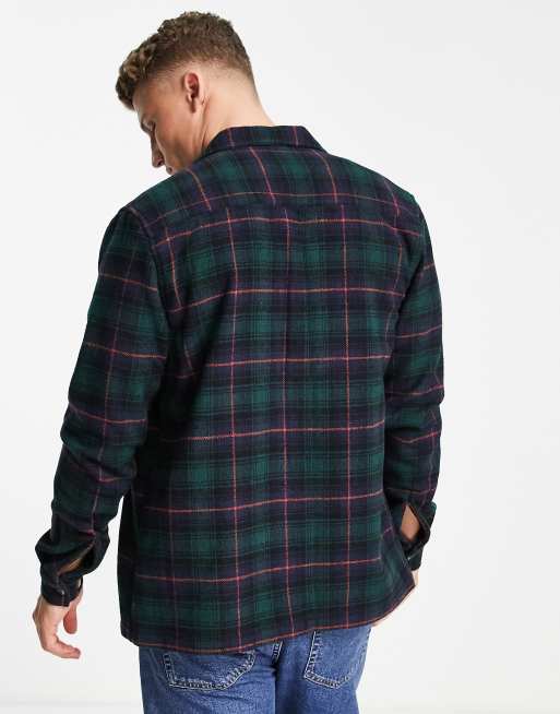 ASOS DESIGN overshirt in black watch wool check ASOS