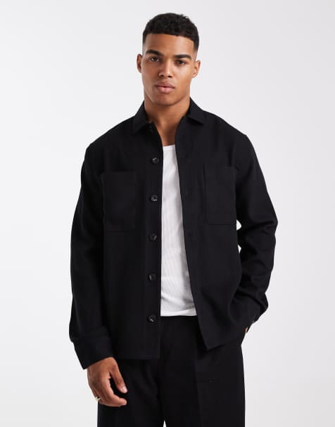 ASOS DESIGN overshirt in black - view 1