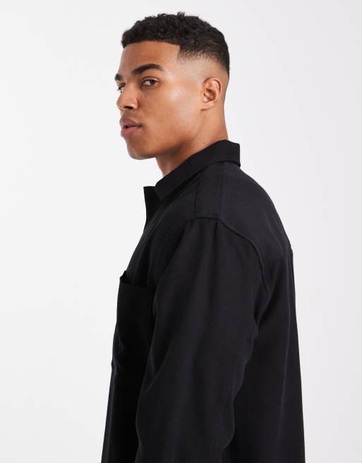 ASOS DESIGN overshirt in black