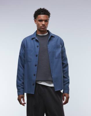 Asos Design Overshirt In Blue