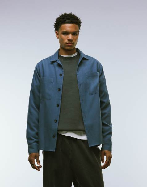 ASOS DESIGN overshirt in blue - view 1