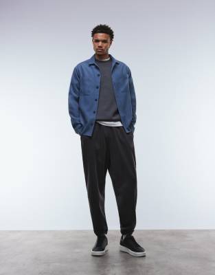 Asos Design Overshirt In Blue