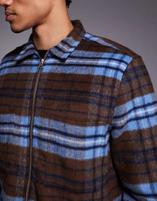 ASOS DESIGN overshirt in brown plaid, 5 of 5