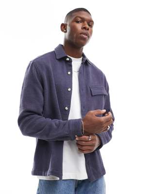 ASOS DESIGN overshirt in dark navy