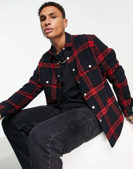 ASOS DESIGN overshirt in red