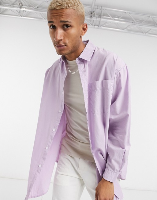 ASOS DESIGN overshirt in washed lilac
