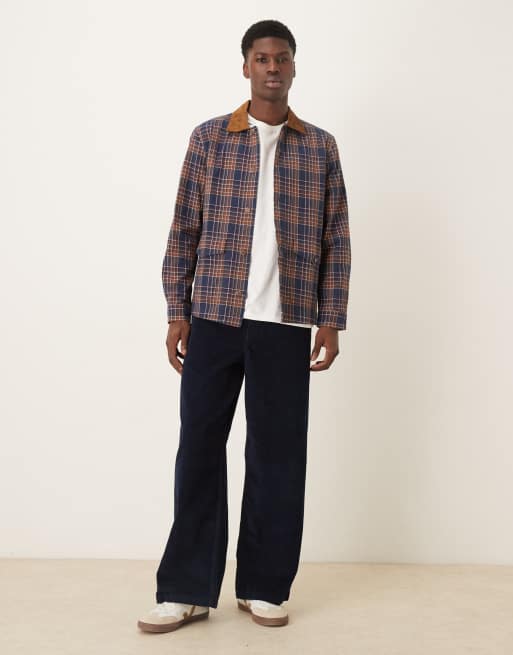 ASOS DESIGN - Overshirt met corduroy kraagje in marineblauw, 2 van 5