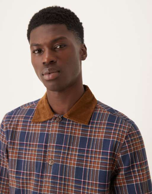 ASOS DESIGN - Overshirt met corduroy kraagje in marineblauw, 5 van 5