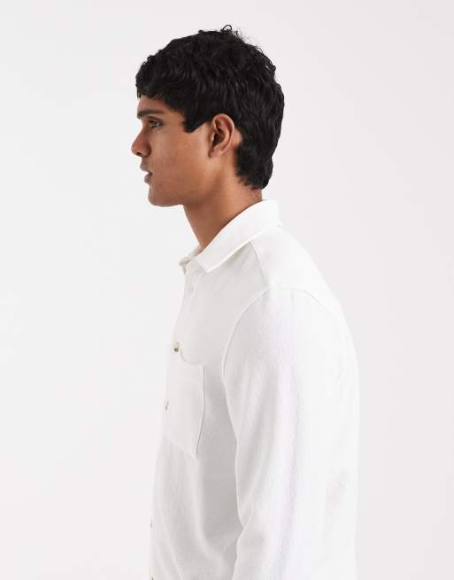 ASOS DESIGN - Overshirt met textuur in gebroken wit, 2 van 5
