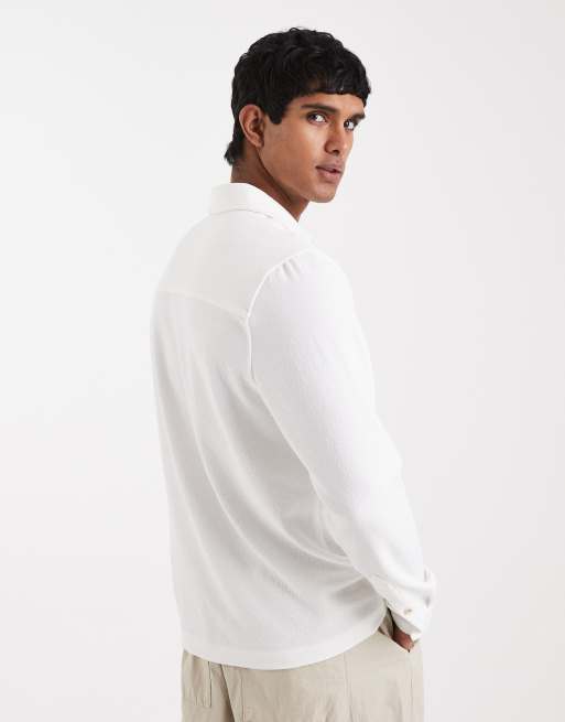 ASOS DESIGN - Overshirt met textuur in gebroken wit, 4 van 5