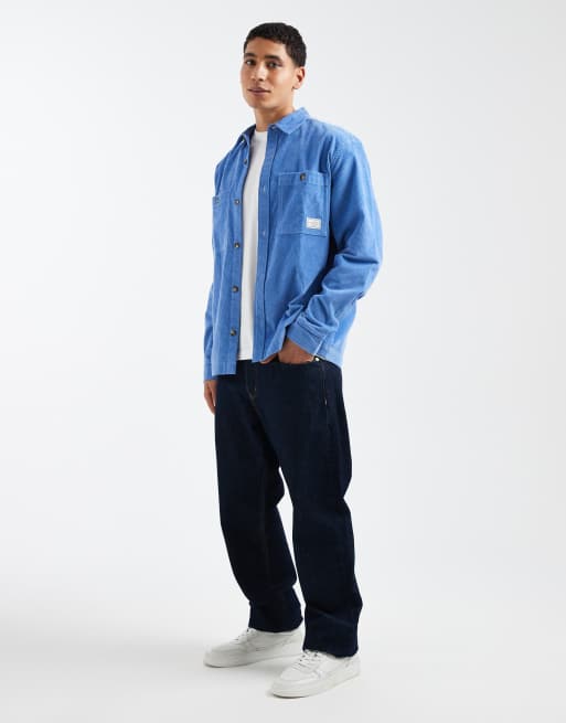 ASOS DESIGN - Overshirt van corduroy met badge in blauw, 2 van 5
