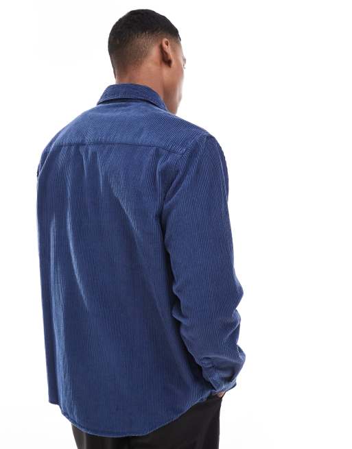 ASOS DESIGN - Overshirt van corduroy met drukknopen in marineblauw, 4 van 4
